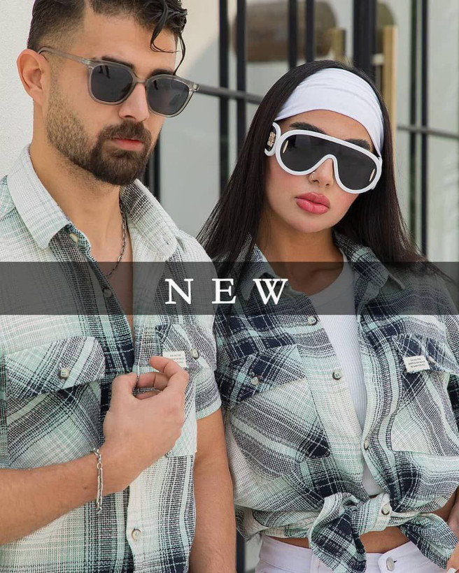 فروشگاه پوشاک بوتیک آرما 48 پیراهن آستین کوتاه چهارخانه دو جیب کنف Turk مردانه و زنانه