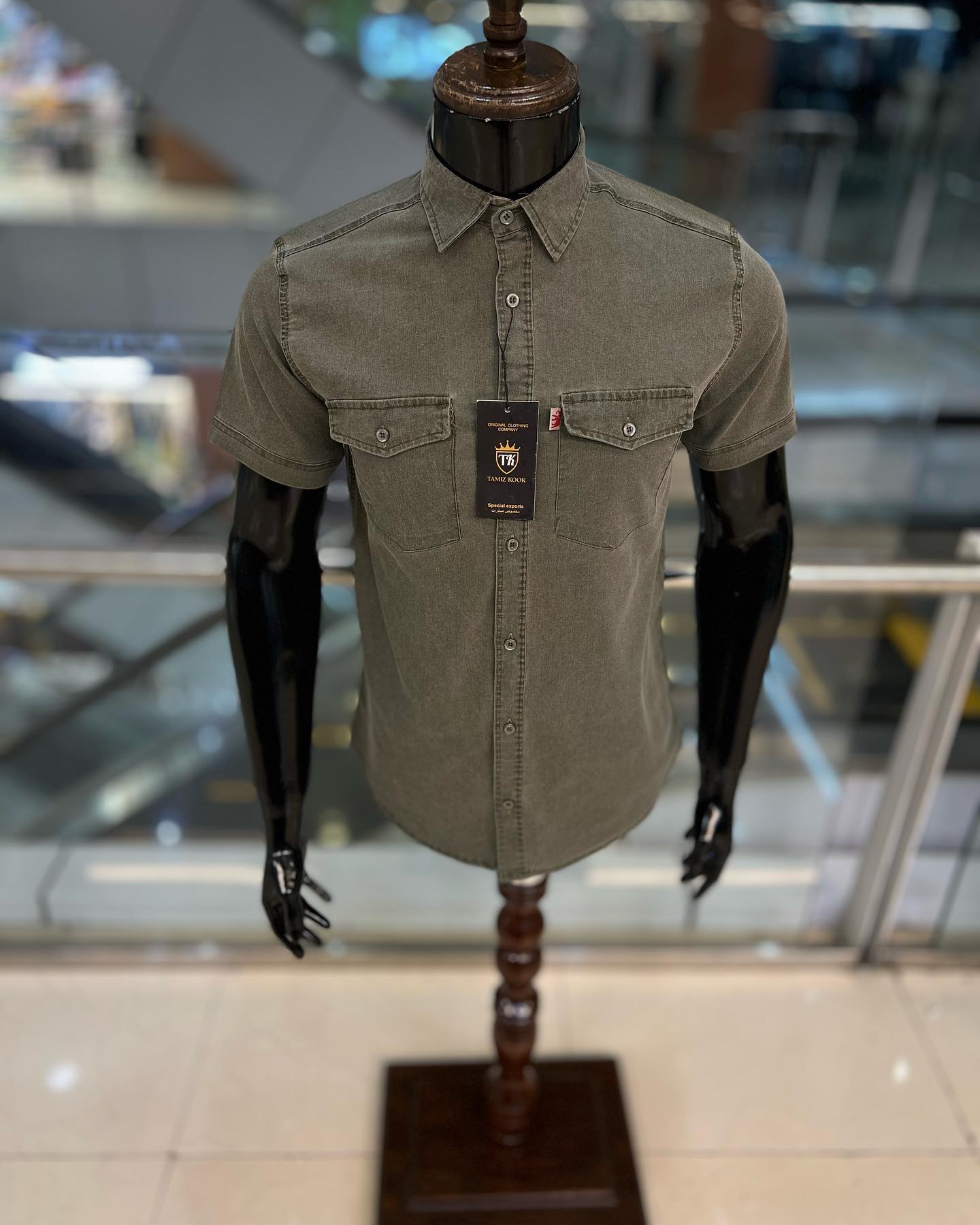 پیراهن کتان مردانه  دوخت شرکت L CON -آستین کوتاه رنگبندی کامل (ارجینال)