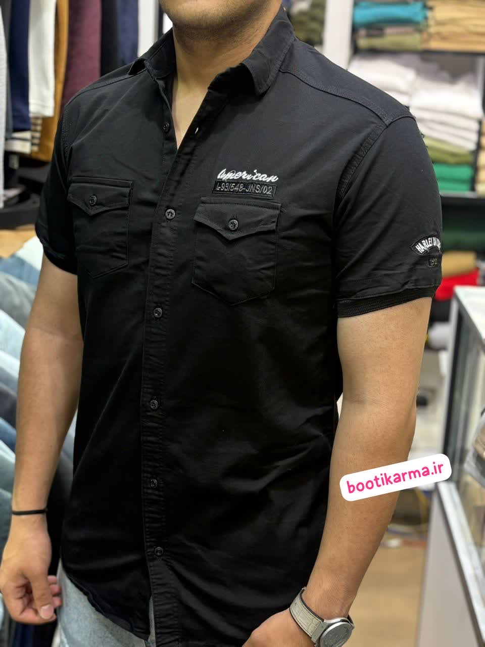 پیراهن کتان مردانه آستین کوتاه رنگبندی کامل  (کتان ترک تنخوری عالی اندامی ) ارجینال