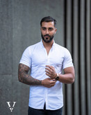 پیراهن آستین کوتاه تک رنگ مردانه