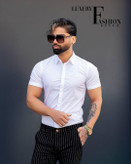 پیراهن آستین کوتاه تک رنگ مردانه