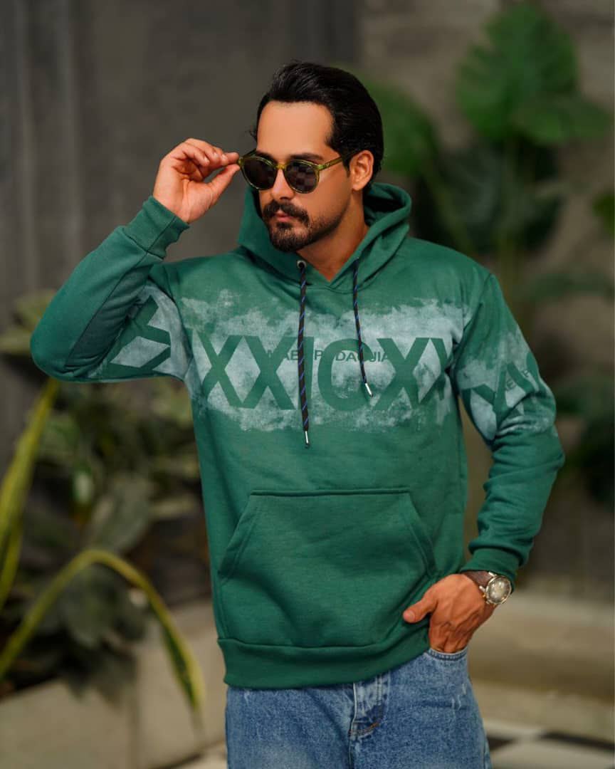 هودی جذاب و پرطرفدار سه نخ اسپان رنگ سبز