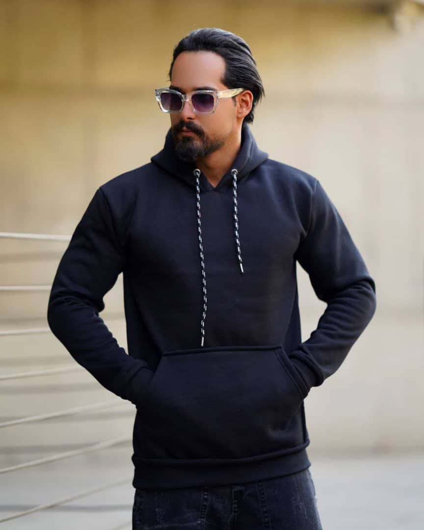 هودی سه نخ ترک رنگ مشکی