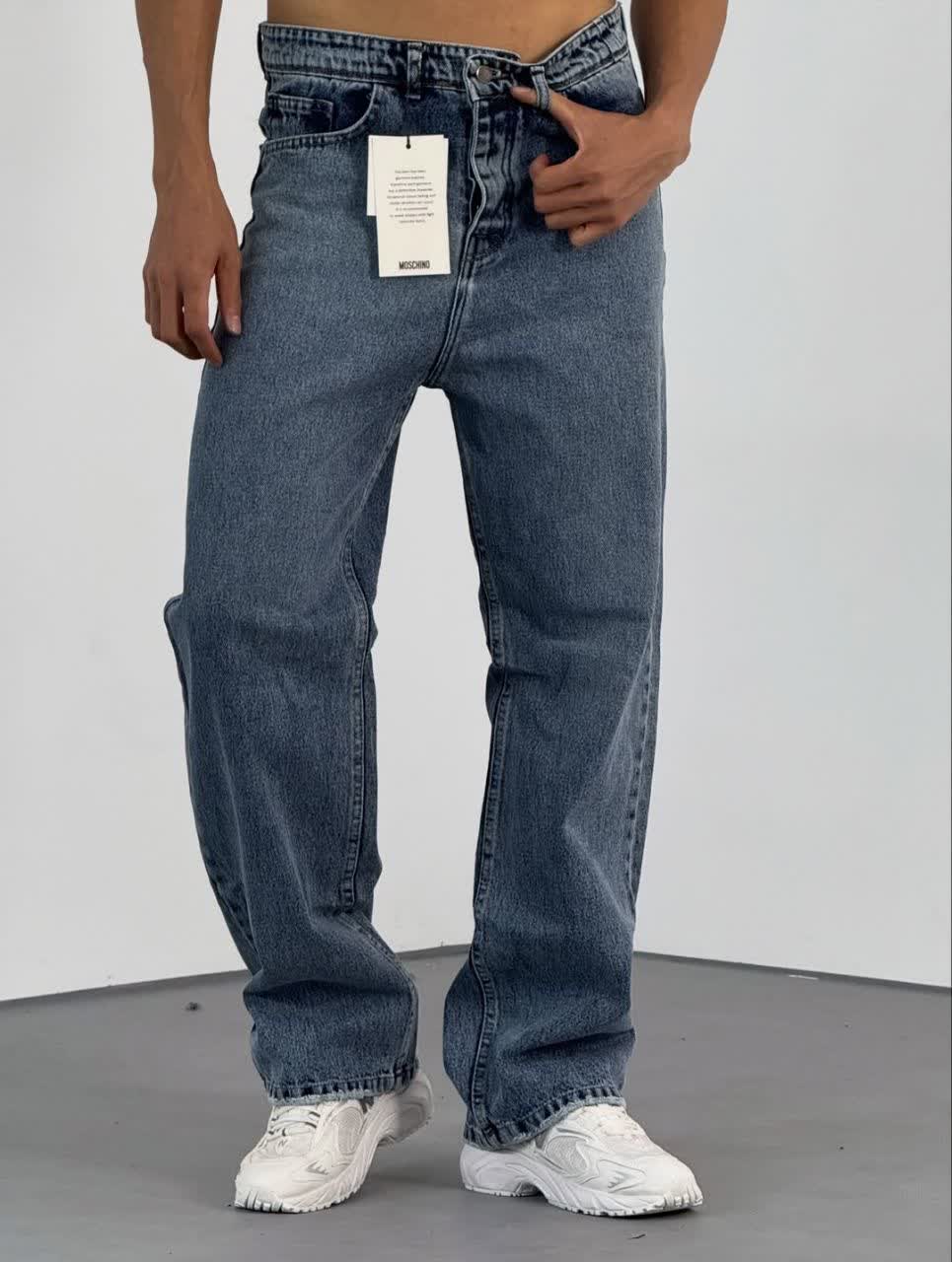 شلوار جین مام راسته آبی تیره با تنخوری و جنسی بی‌نظیر