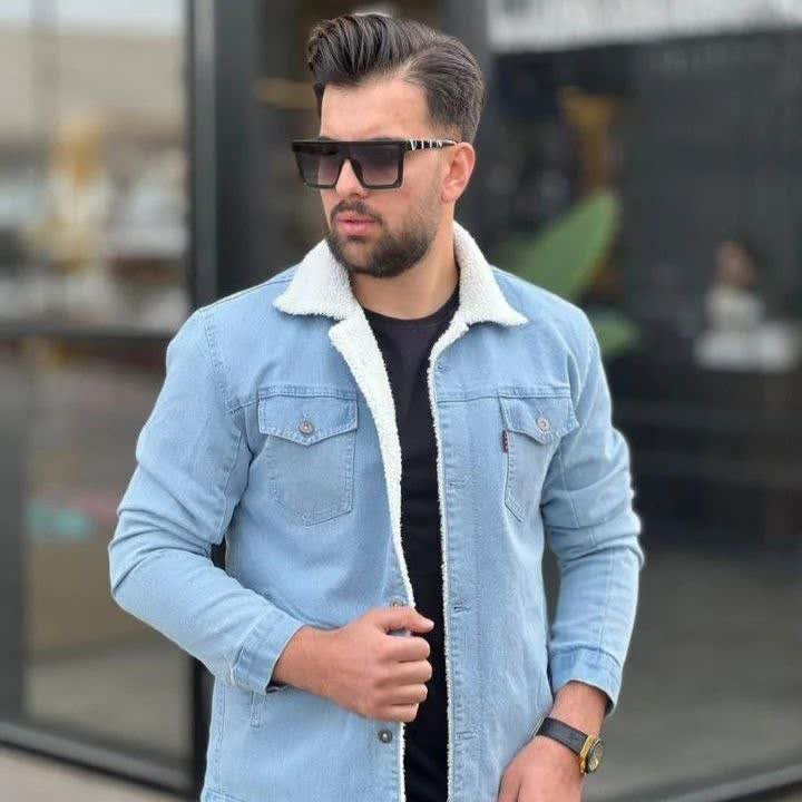 کت لی داخل خز آبی روشن ارجینال ترک