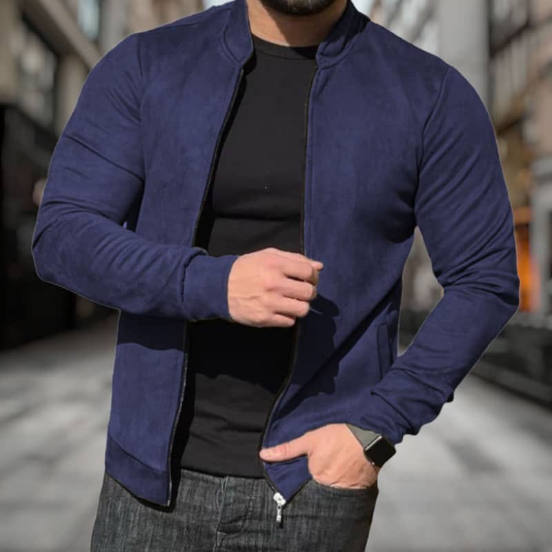 سویشرت مخمل سوییت مردانه اورجینال رنگ سورمه‌ ای