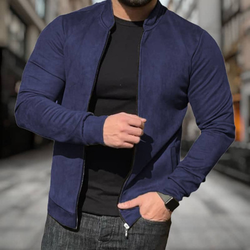 سویشرت مخمل سوییت مردانه اورجینال رنگ سورمه ای