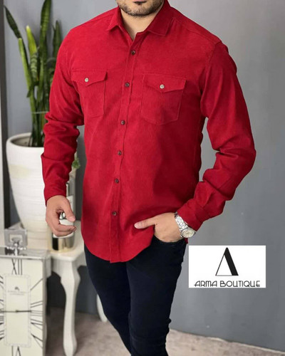 پیراهن کبریتی زرشکی دو جیب ویژه شب یلدا – گرم، نرم و فوقالعاده چشمگیر